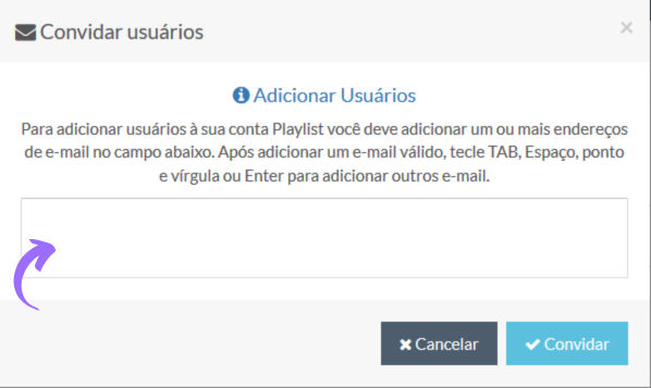 convidar emails