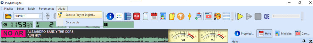 tela "Sobre o Playlist Digital"