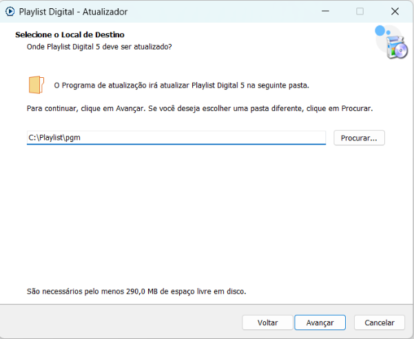 tela local de destino