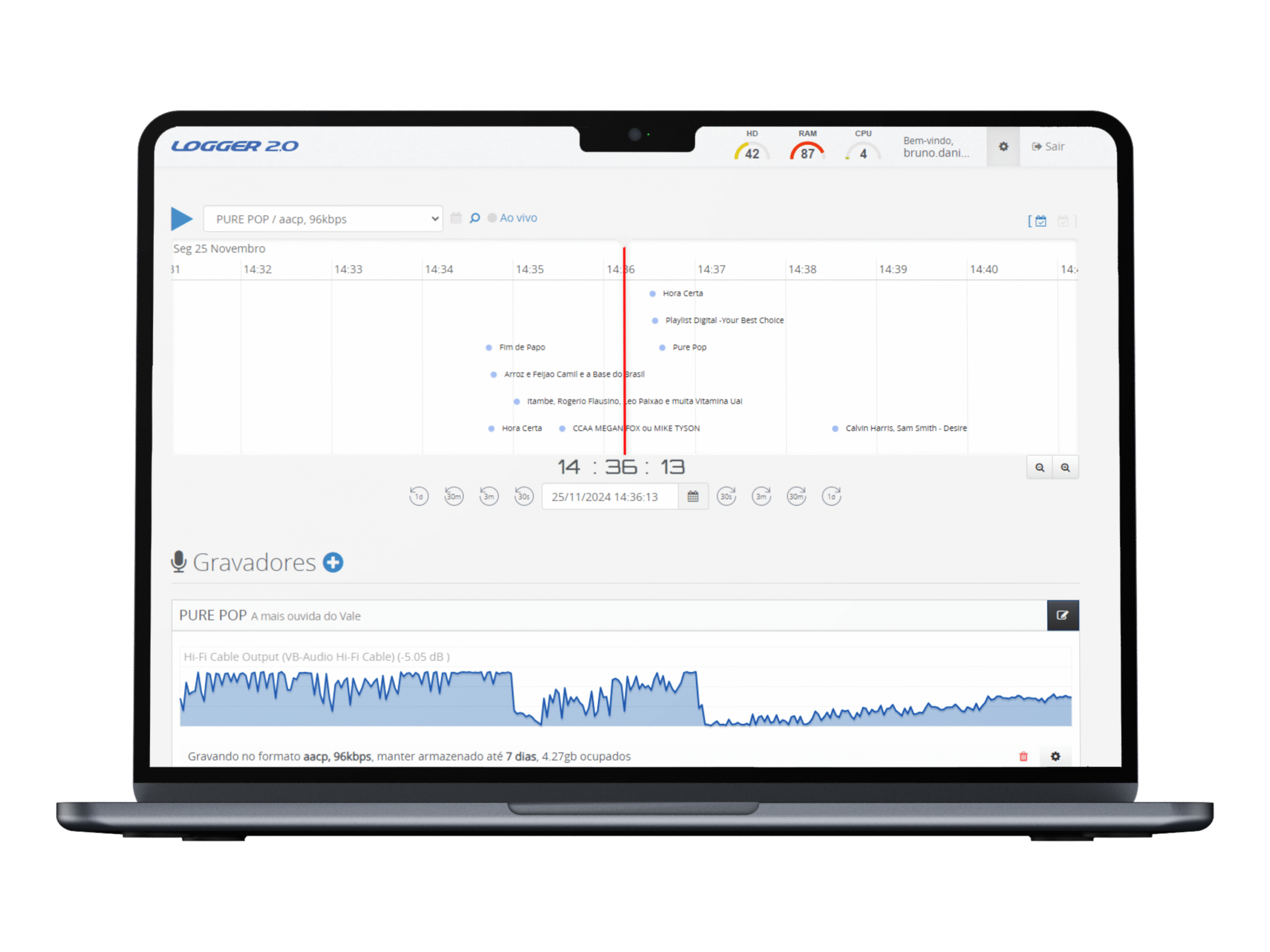 Logger 2.0 — interface completa