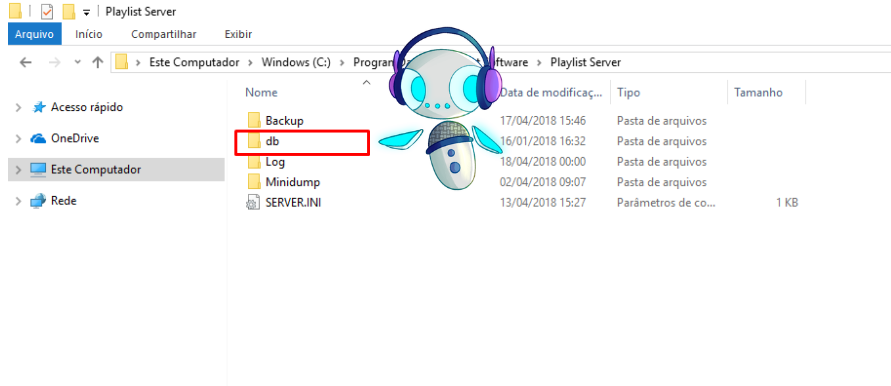 Pasta db dentro de ProgramData\Playlist Software\Playlist Server