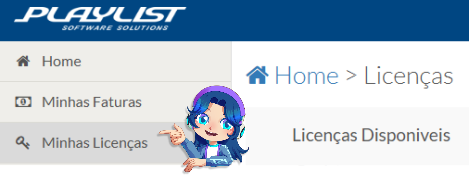 Tela Minhas Licenças, com a lista de licenças disponíveis e o botão Liberar Licença